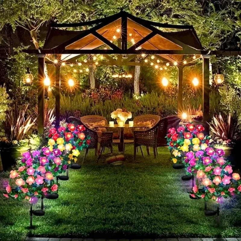Simulation Azalea Flower Ground Stake Solar Light
