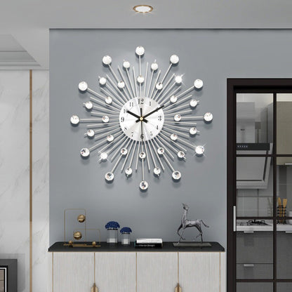 ✨🕰️ Creative Rhinestone Wall Clock – Silent, Minimalist Luxury for Living Room, Dining & Entryway! 💎🏡