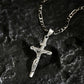 ✝️ Gold Crucifix Necklace – Detailed INRI Motif, Adjustable Figaro Chain & Hypoallergenic Finish 💛
