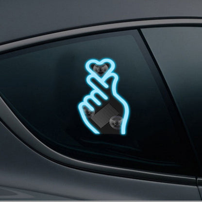 Solar-Powered Finger Heart LED Car Light
