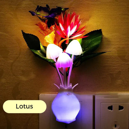 LED Nightlights In The Form Of Simulated Flowers With Intelligent Control For The Bedroom