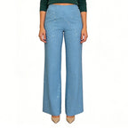 High-Waist Glitter Straight-Leg Trousers