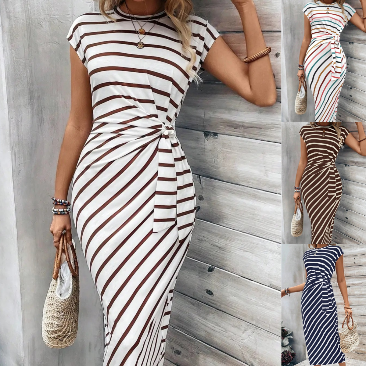 🌸Women's Knot Bodycon Dress – Leopard print, tummy-flattering knot. Comfy & chic for parties or date nights. Feel gorgeous. ✨🌹