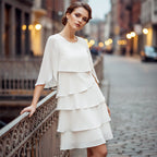 🎁Women's Elegant Layered Ruffle Sleeve Dress – Effortless Style for Every Occasion💃