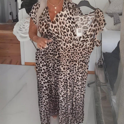 👗Women's V-Neck Leopard Print Dress