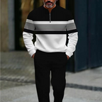 Men's Graphic Print Pullover & Pants Set – Street Style, Comfort Fit & Casual Look 👖