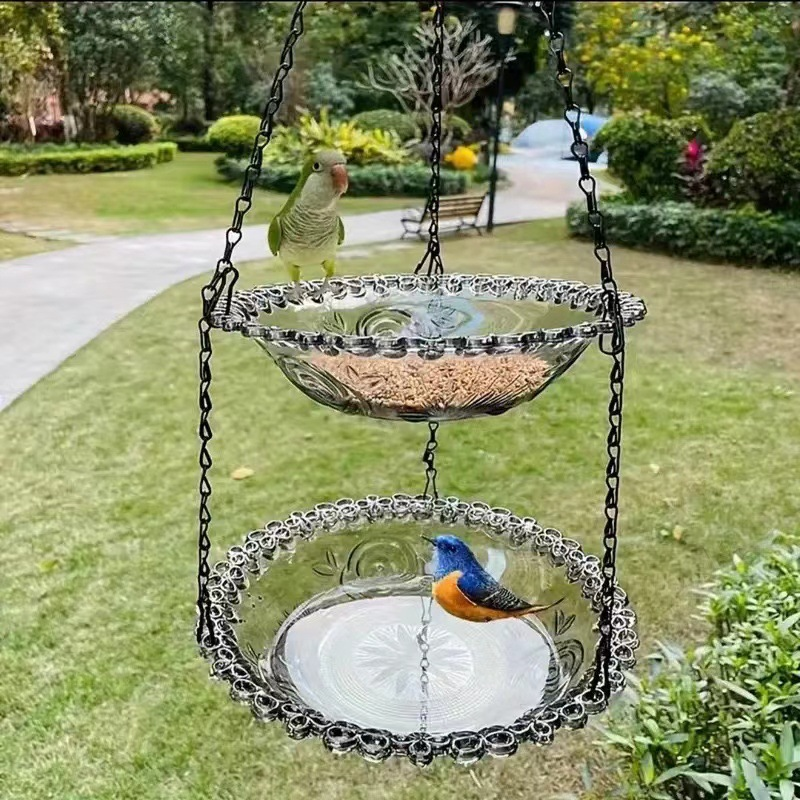 💞50K+ SOLD!🐦🌧️Vintage-Style Bird Feeder with Bath – Hangs anywhere, easy to fill. Attracts robins & blue tits. Perfect for nature lovers. 🏡✨