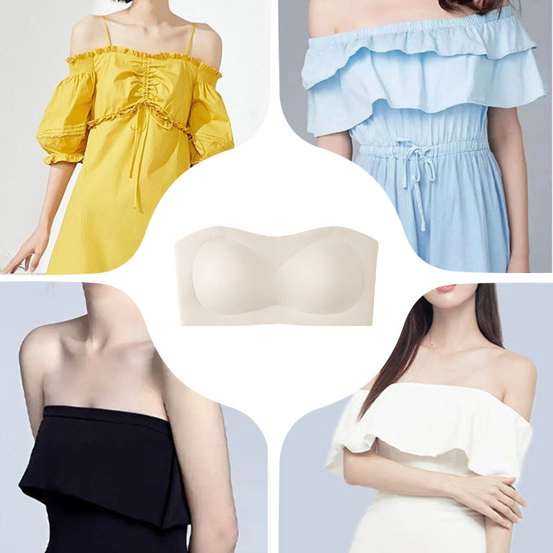 Strapless Push-Up Bra – 360° Non-slip, Wireless & Breathable. 🛡️✨