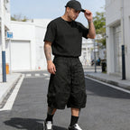 👖 Men's Plus Size Capri Pants – Wide-Leg Loose Fit, Drawstring Waist & Large Pockets ✨