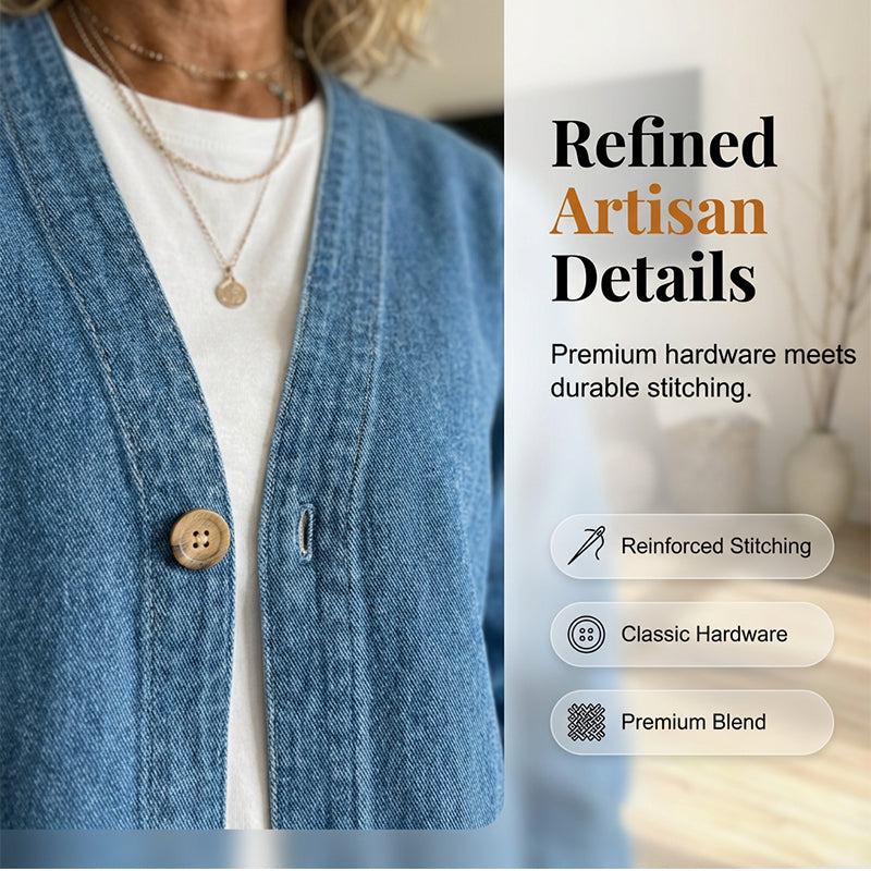 🧥Women's Classic Button Front Denim Jacket