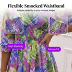 Floral V-Neck A-Line Dress – Smocked Waist, Ruffled Hem, Summer Ready 🌸