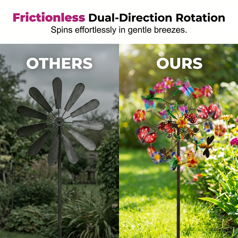 🌸🎡 Solar-Powered Wind Spinner for Garden