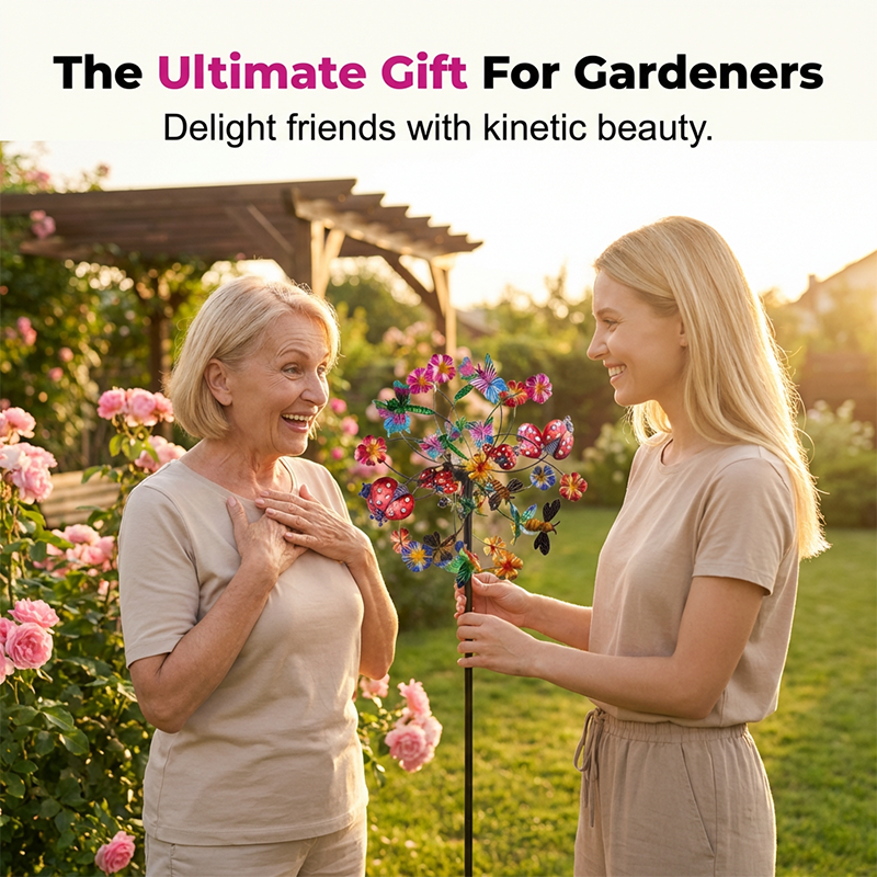 🌸🎡 Solar-Powered Wind Spinner for Garden