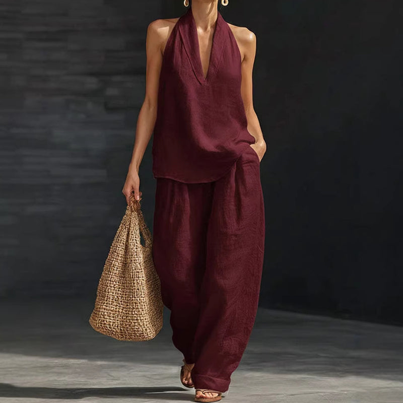 Women's Halter Neck 2-Piece Set