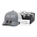 🔥Mesh Back Trucker Cap with "I Fix Shit" Embroidery – Breathable Outdoor Sun Hat🧢☀️