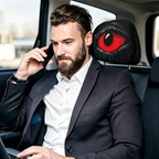 Spooky Red Eye Car Headrest Cover