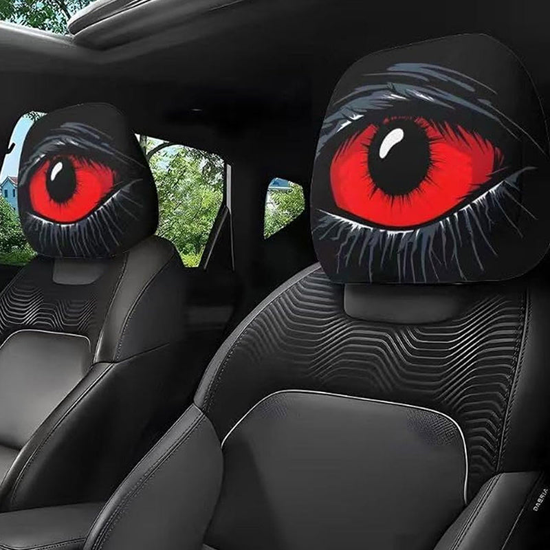 Spooky Red Eye Car Headrest Cover