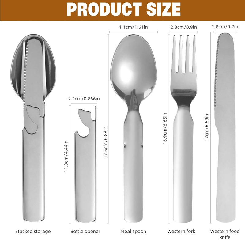 ✨4-in-1 Stainless Steel Portable Cutlery Set