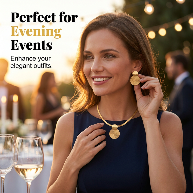 ✨ Modern Geometric Jewelry Set – Gold-Plated, Lightweight, Chic 🔶