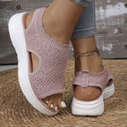 👡🌬️ Women's Breathable Knit Platform Sandals – Lightweight and Soft ✨