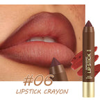 Long-Lasting Matte Lip Crayon for Women | 2-in-1 Liner & Lipstick | Hydrating & Non-Drying | Precision Triangular Tip | 6 Colors ✨