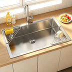🧽 No More Slimy Sponges – Stainless Steel Corner Rack with Fast-Drain Tray. Keeps Counters Dry. UK Stock