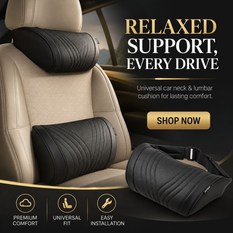 🚗💺Premium Car Seat Headrest & Lumbar Support Cushion