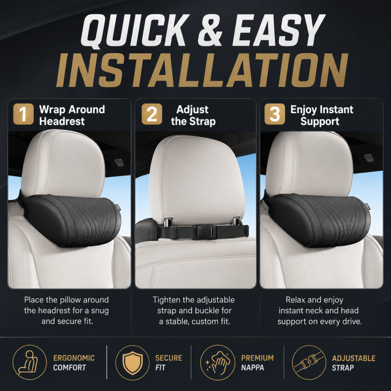 🚗💺Premium Car Seat Headrest & Lumbar Support Cushion