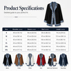 Women’s Elegant Denim Spliced Ribbed Knit Coat