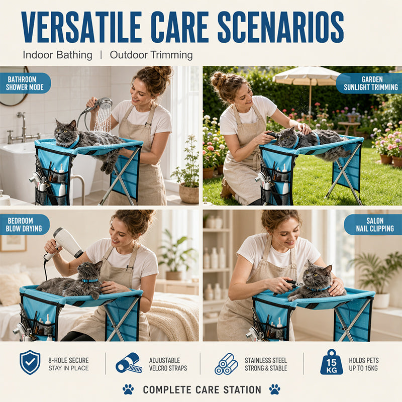 🐕2-in-1 Foldable Pet Grooming Bed