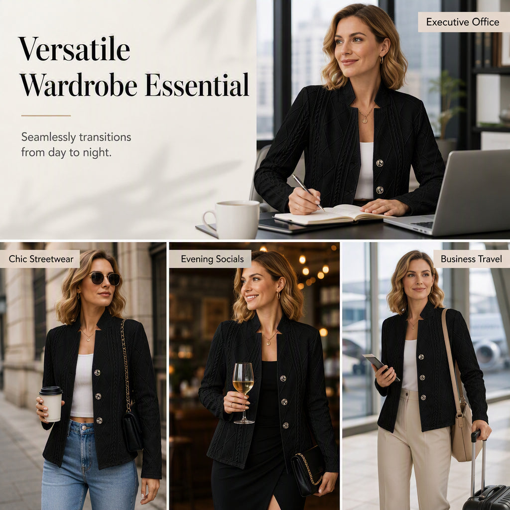 Women's Blazer-Style Knit Jacket
