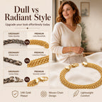 💫 14K Gold‑Plated Woven Mesh Bracelet – Glamorous, Eye‑Catching, Elegant ✨