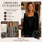 Women's Sequin Patchwork Long Sleeve Top