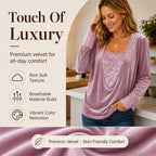 Women's Sequin Patchwork Long Sleeve Top
