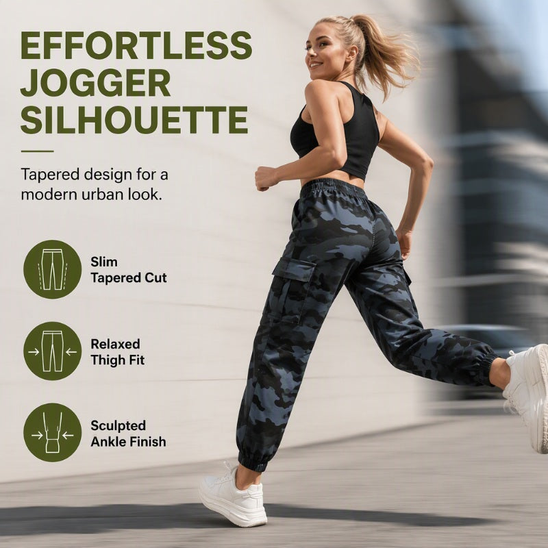 💥 More Pockets, More Freedom | Women's Stretch High-Waist Cargo Joggers