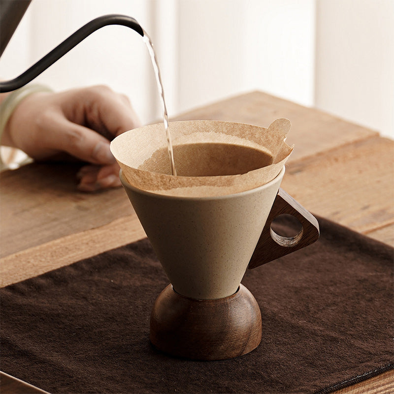 ☕Sip in Style Instantly! No-Slip Rustic Wood-Handle Mug