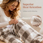 ☁️ Cozy Everyday Comfort | Women's Plush Plaid Wide-Leg Pants