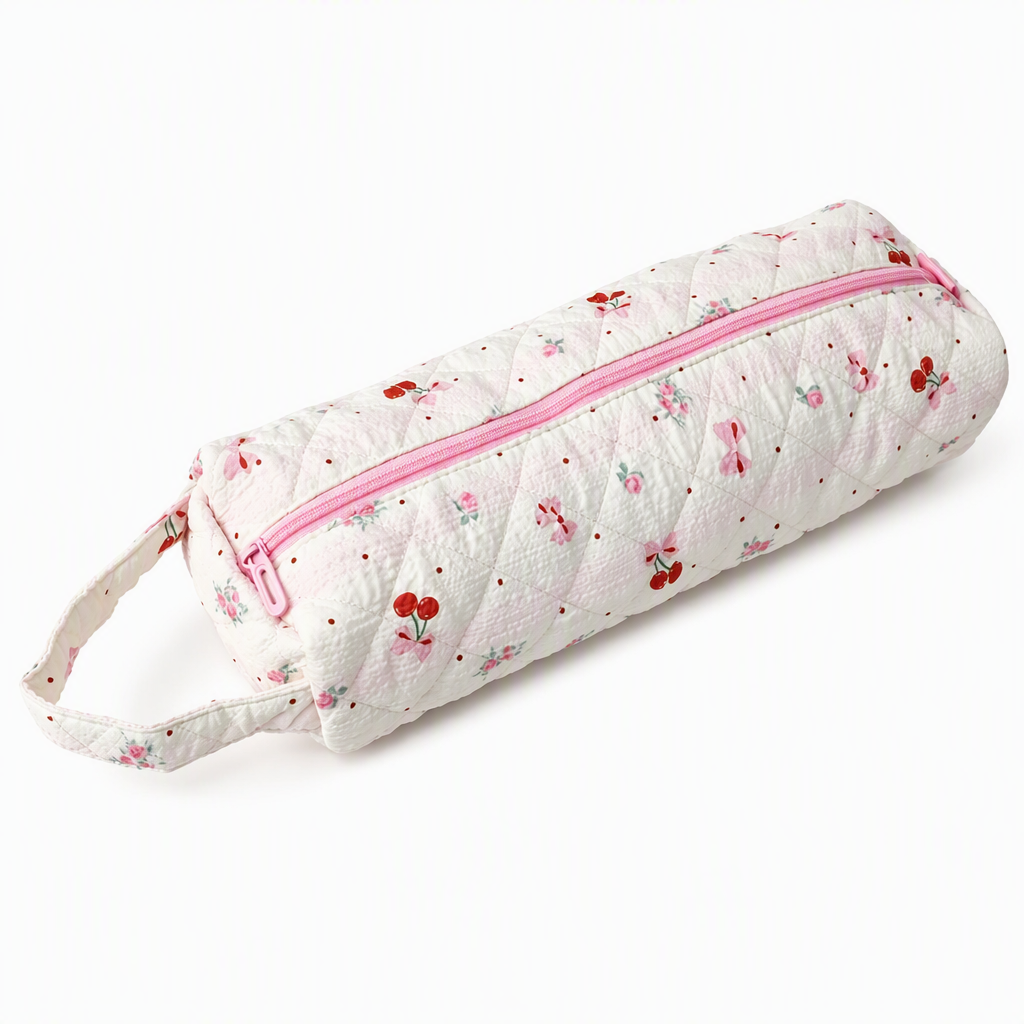 Portable Quilted Travel Storage Bag with Handle for Hair Dryer Curling Iron and Hair Straightener