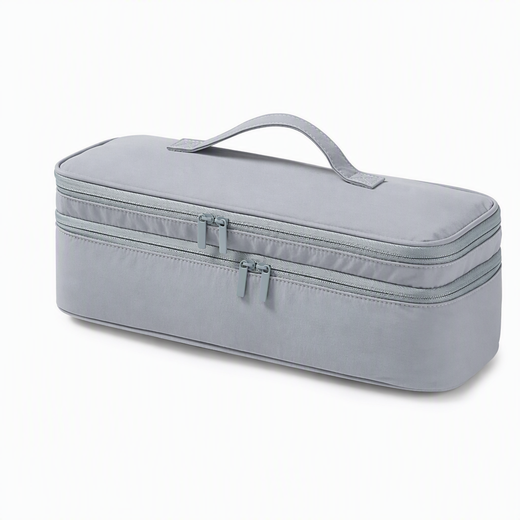 Portable Quilted Travel Storage Bag with Handle for Hair Dryer Curling Iron and Hair Straightener