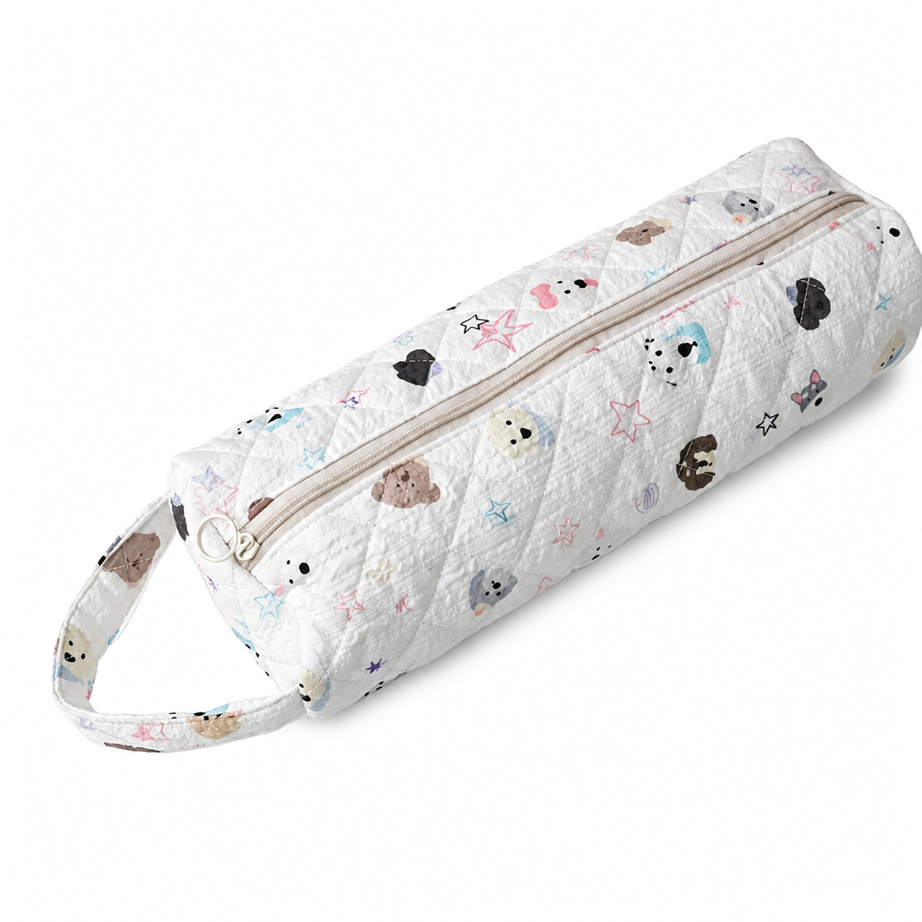 Portable Quilted Travel Storage Bag with Handle for Hair Dryer Curling Iron and Hair Straightener
