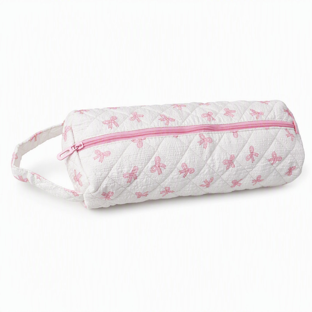 Portable Quilted Travel Storage Bag with Handle for Hair Dryer Curling Iron and Hair Straightener