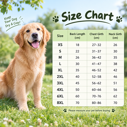 🌧️ Transparent Waterproof Dog Raincoat – XS to 8XL