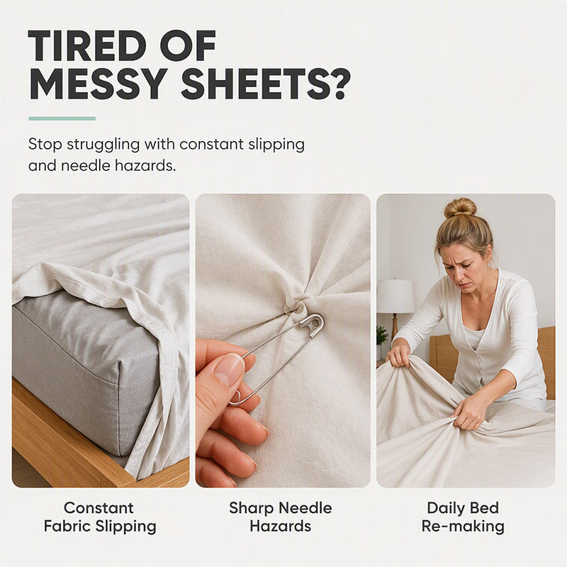 Keep Sheets Tight Instantly! No-Needle Bedsheet Clips