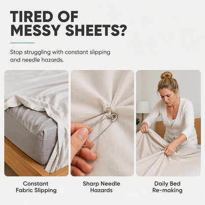 Keep Sheets Tight Instantly! No-Needle Bedsheet Clips